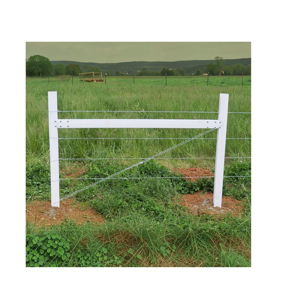 USA Grazing Systems Timeless Classic H Brace installed in a pasture for high-tensile livestock fence support