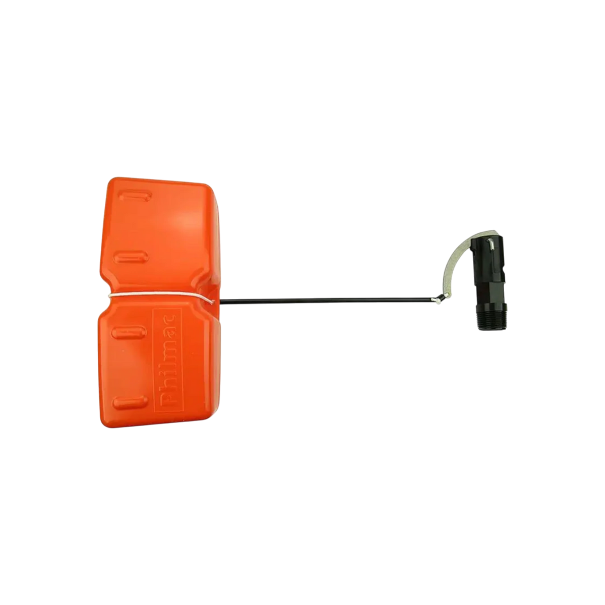 USA Grazing Systems Philmac water trough valve with orange float and cord mechanism for livestock watering tanks