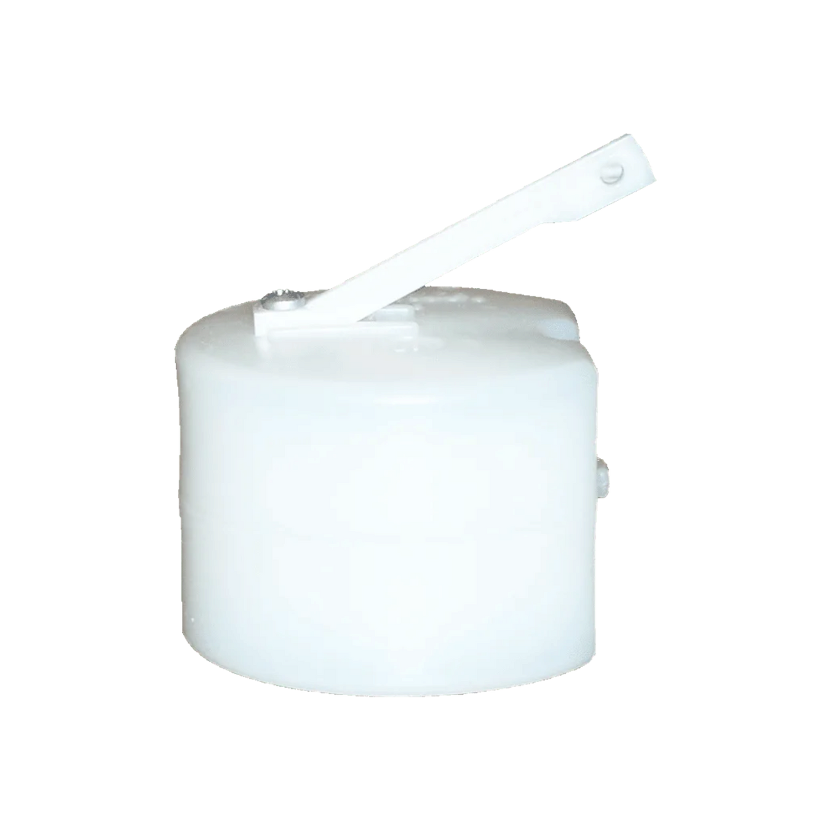 USA Grazing Systems Ritchie 3-1/4 inch white plastic replacement float with short arm for livestock waterers