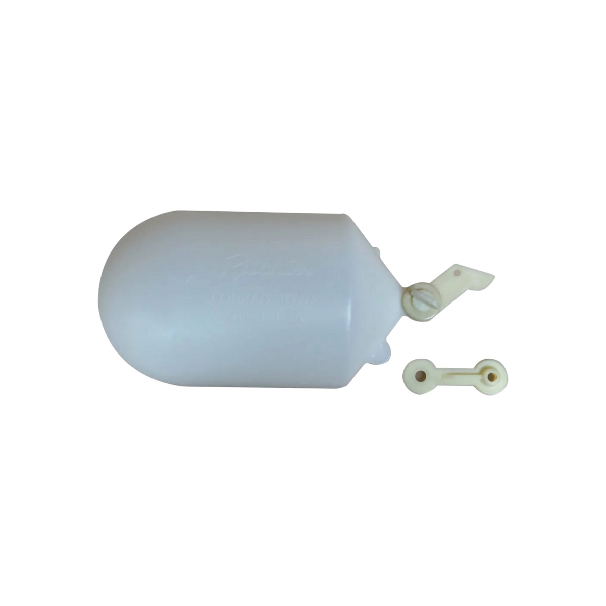 USA Grazing Systems Ritchie 3/4 inch series white plastic replacement float and hardware for livestock waterers.