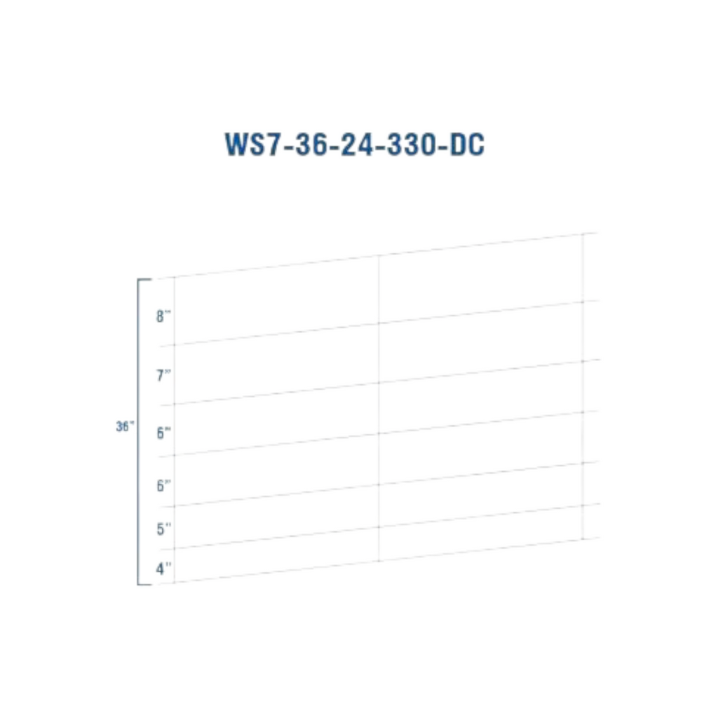 USA Grazing Systems 12.5 gauge high-tensile woven wire fence diagram showing 7 horizontal wires and 36 inch height