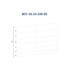 USA Grazing Systems 12.5 gauge high-tensile woven wire fence diagram showing 7 horizontal wires and 36 inch height