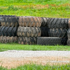 USA Grazing Systems Tire Tank repurposed industrial tires stacked in a field for livestock watering