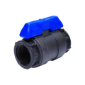 USA Grazing Systems Philmac female NPT ball valve with a blue tee handle for efficient water flow control
