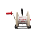 USA Grazing Systems Timeless 3:1 geared electric fence reel with white spool and red handle for portable fencing