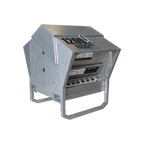 USA Grazing Systems Advantage 1200HD galvanized steel creep feeder with stainless steel components and skid frame.