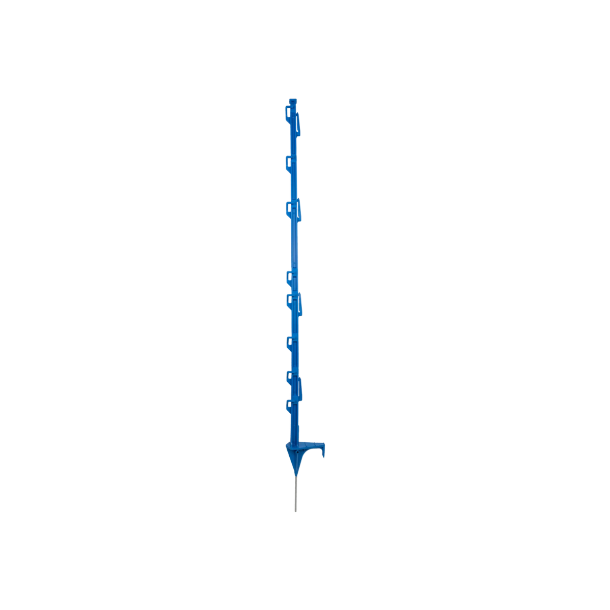 USA Grazing Systems blue O'Brien's Tredaline electric fence post with H-profile design and multiple wire positions.