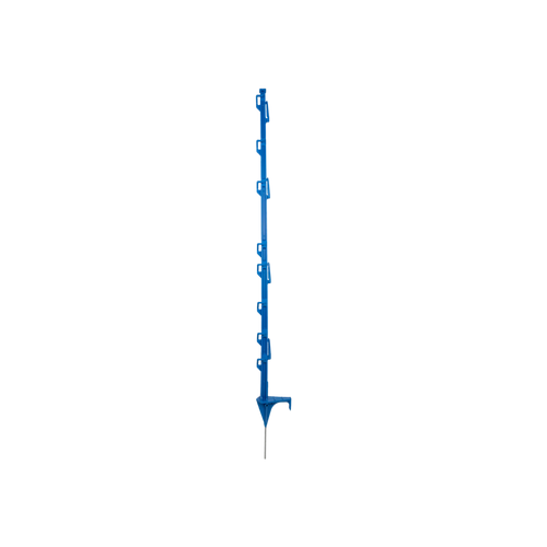 USA Grazing Systems blue O'Brien's Tredaline electric fence post with H-profile design and multiple wire positions.