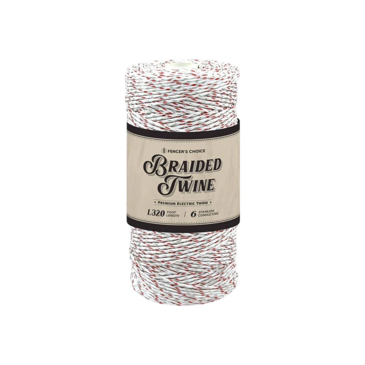 USA Grazing Systems Fencer's Choice braided electric fence twine with 6 stainless steel and 3 copper conductors.