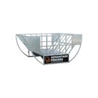 USA Grazing Systems Advantage Cradle Hay Feeder with a galvanized steel frame and stainless steel floor for livestock.