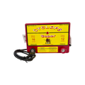 USA Grazing Systems Cyclops 12 Joule Super electric fence energizer in red and yellow with power cord.