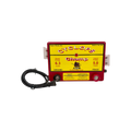 USA Grazing Systems Cyclops 5 Joule Champ electric fence energizer in a red casing with power cord for livestock control