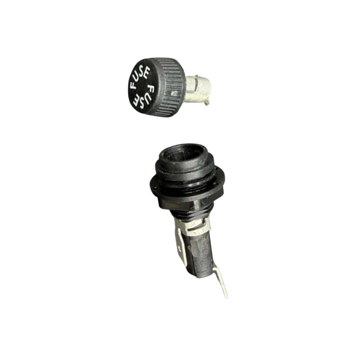USA Grazing Systems Cyclops ground side internal fuse holder with black protective cap for electric fence energizers