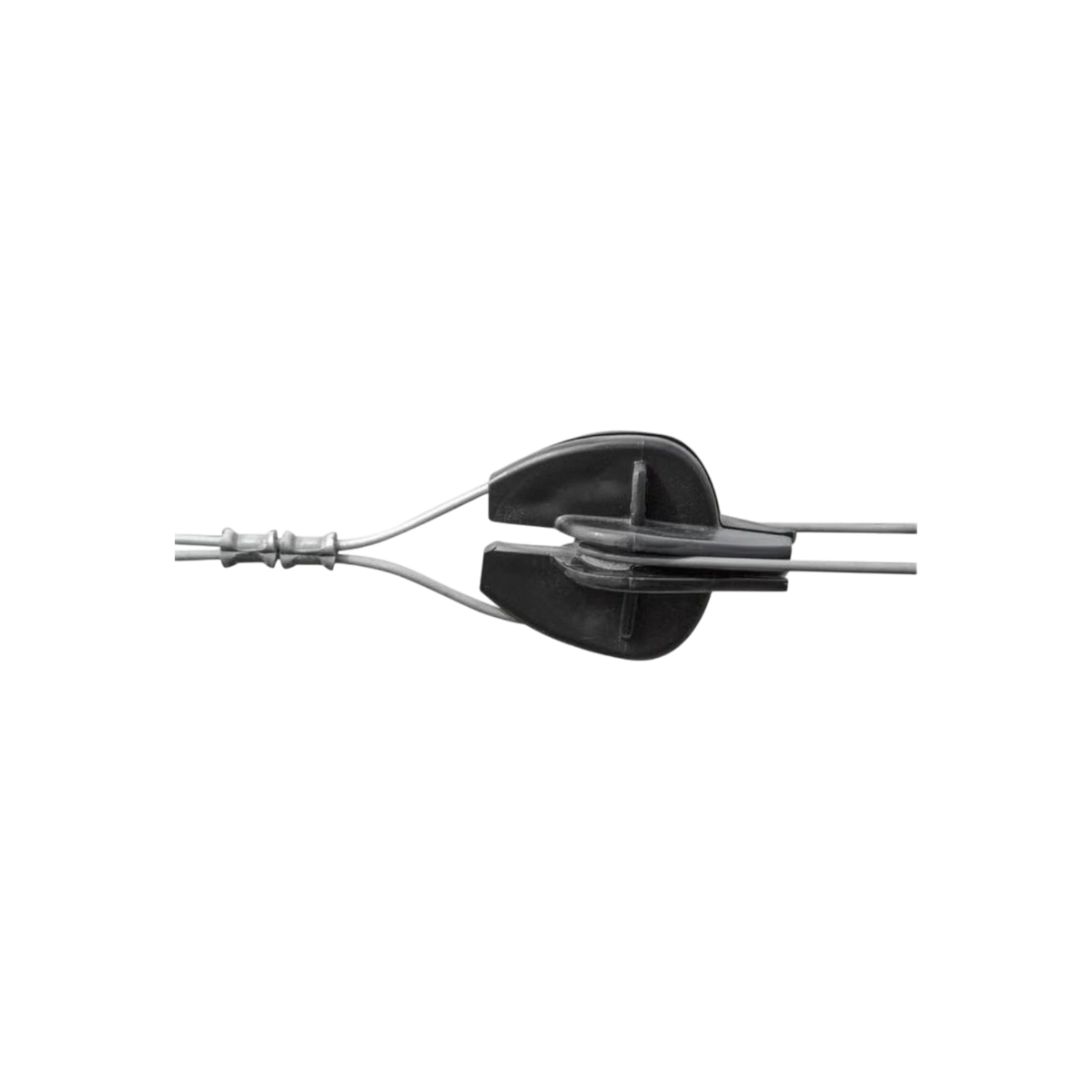 USA Grazing Systems KIWI Double-U Insulator for electric fencing, featuring a durable black reinforced plastic design.