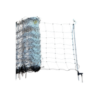 USA Grazing Systems white electric netting fence for sheep and goats with integrated step-in posts.