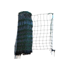 USA Grazing Systems 40-inch green electric poultry netting fence with integrated step-in posts for livestock containment.