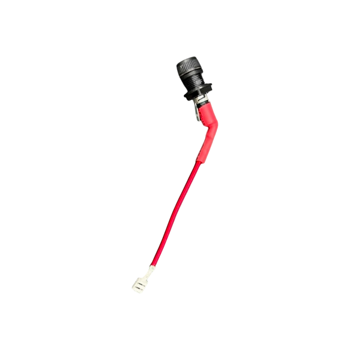 USA Grazing Systems Cyclops fence side internal fuse holder with a protective black cap and red wire connector.