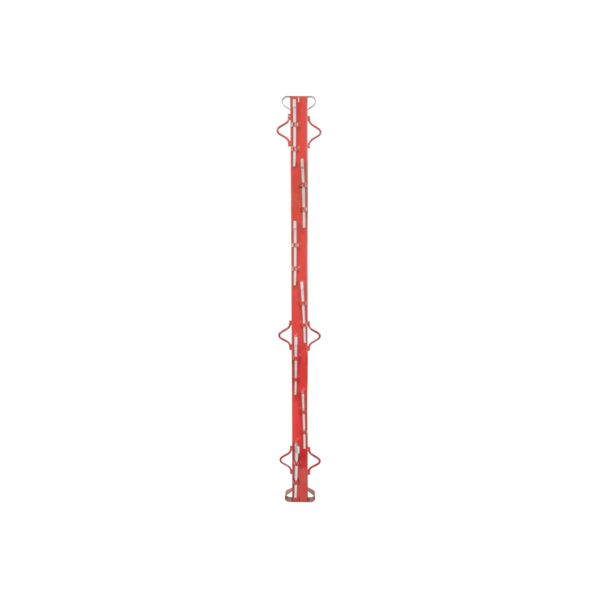 USA Grazing Systems Fencer's Choice red steel stretcher bar for tensioning woven wire agricultural fencing.