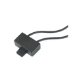 USA Grazing Systems flood gate control energy limiter for electric fencing with black housing and two connection wires.