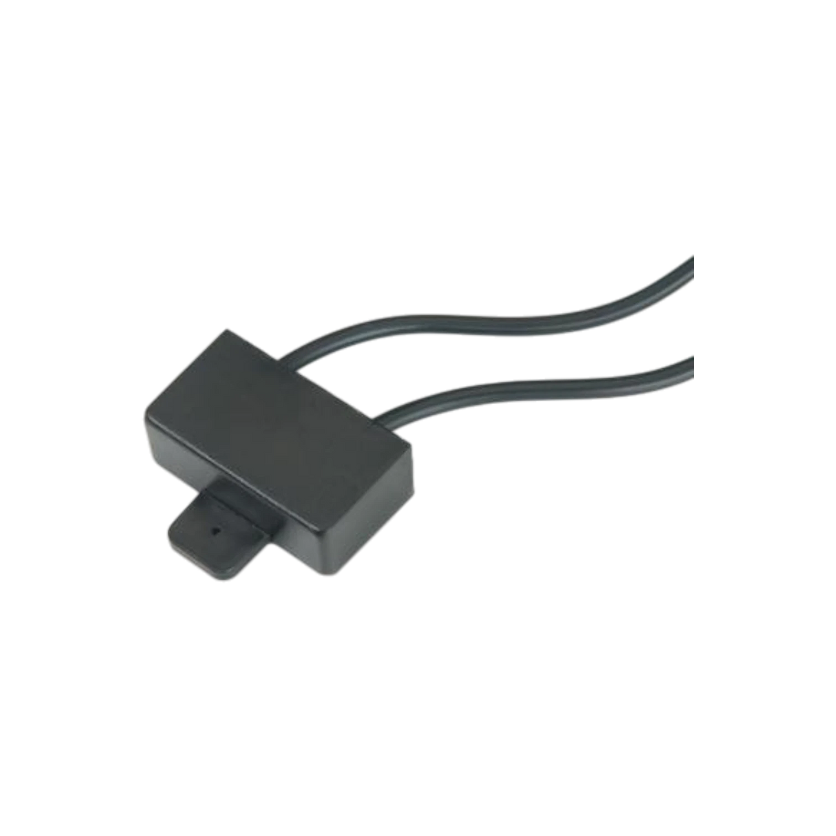 USA Grazing Systems flood gate control energy limiter for electric fencing with black housing and two connection wires.