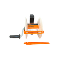 USA Grazing Systems Gallagher 3:1 geared electric fence reel with orange frame and handle for temporary livestock fencing