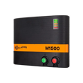 USA Grazing Systems Gallagher M1500 mains electric fence energizer with voltage display and durable black casing.