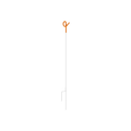 USA Grazing Systems 42-inch Gallagher Pigtail Post with a white spring steel shaft and bright orange insulated head.