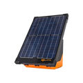 USA Grazing Systems Gallagher S200 solar electric fence energizer with integrated panel and orange base