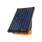 USA Grazing Systems Gallagher S200 solar electric fence energizer with integrated panel and orange base