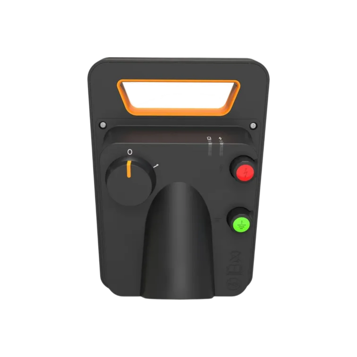 USA Grazing Systems Gallagher S30 solar energizer with black housing, orange handle, and fence connection terminals.