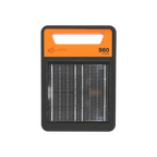 USA Grazing Systems Gallagher S60 Li solar energizer with integrated solar panel and orange handle for portable fencing