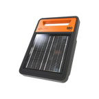 USA Grazing Systems Gallagher S80 Li solar fence energizer with integrated solar panel and orange handle