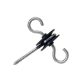 USA Grazing Systems gate handle double hook-up featuring two metal hooks and a black insulator for electric fencing.