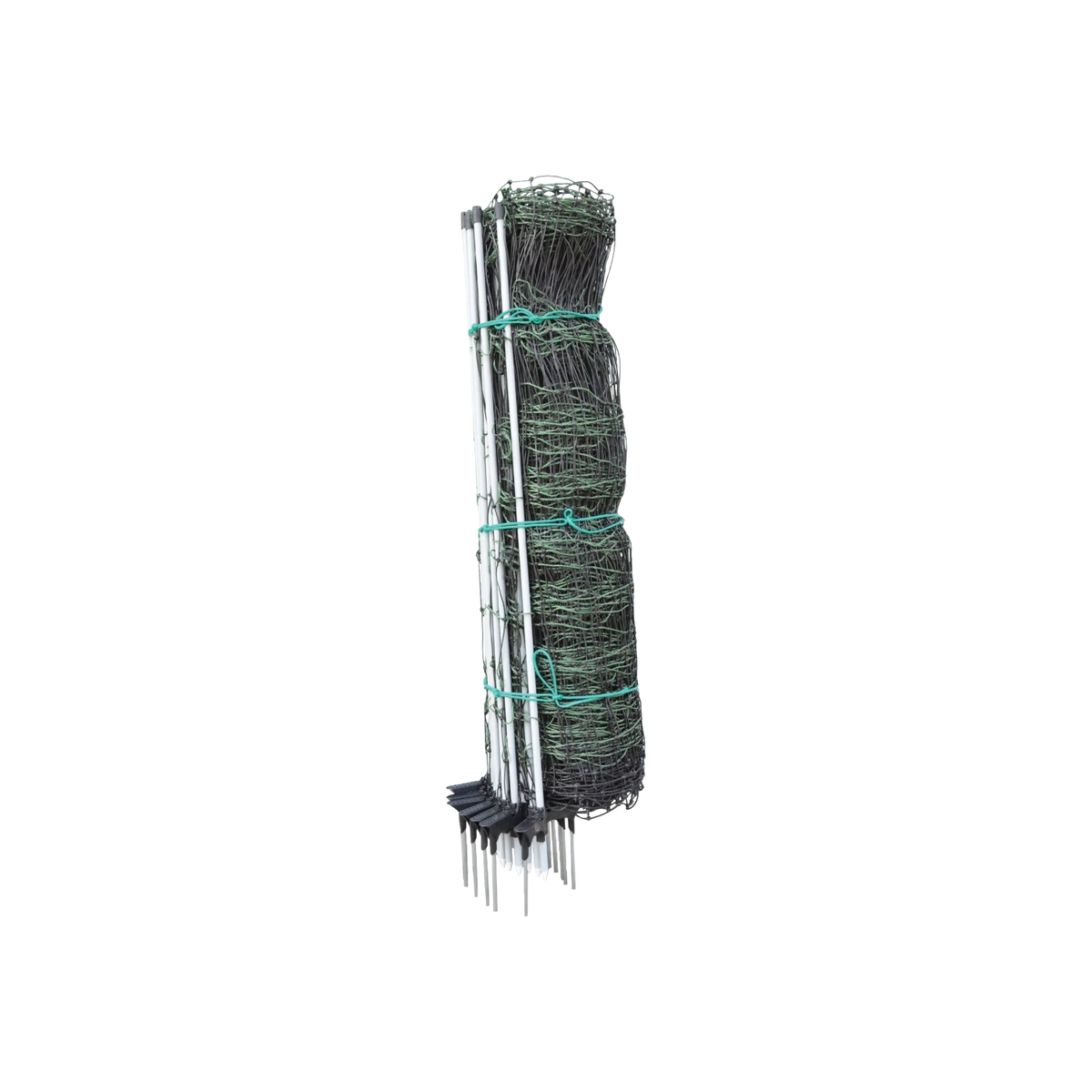 USA Grazing Systems 40-inch green electric poultry netting roll with integrated step-in posts for livestock fencing