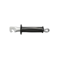 USA Grazing Systems heavy duty black electric fence gate handle with insulated grip and steel hook for secure access