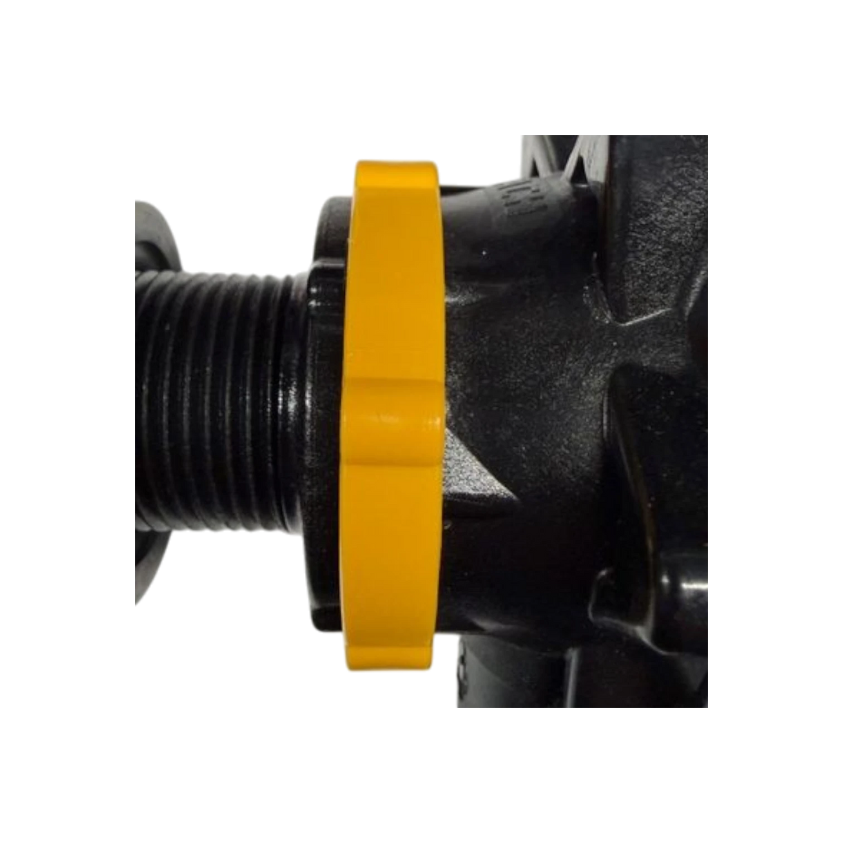 USA Grazing Systems Jobe Detach Locking Ring in yellow, a durable plastic component for secure valve assembly retention