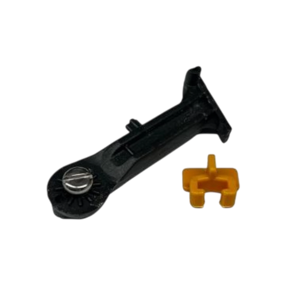 USA Grazing Systems Jobe Rojo arm assembly replacement part with black plastic arm and yellow locking tab component