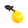 USA Grazing Systems Jobe Rojo 3/4 inch automatic float valve with a bright yellow float and black mechanical body.