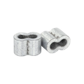 USA Grazing Systems Kiwi C12 metal crimp sleeves for 14-16 gauge fence wire, shown in a 100 pack set