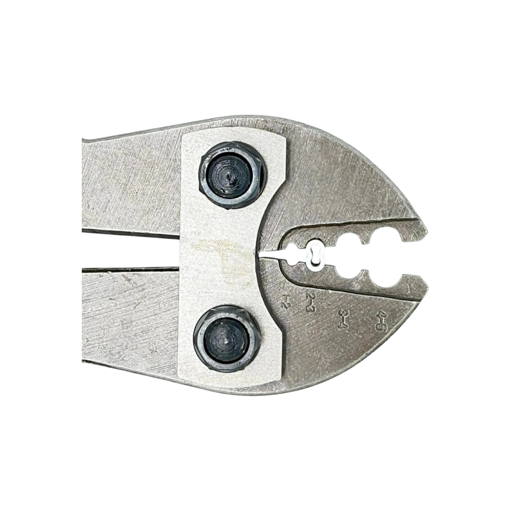 USA Grazing Systems Kiwi C23 crimping tool head for 12.5 gauge wire with numbered crimping slots
