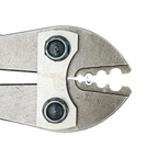 USA Grazing Systems Kiwi C2L long crimp sleeve positioned in a metal crimping tool for hi-tensile fencing wire