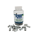 USA Grazing Systems Kiwi C2L long crimp sleeves for 12.5 gauge smooth fence wire in a 100-pack plastic container