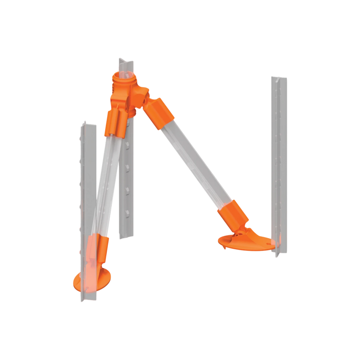 USA Grazing Systems LOCKJAWZ T-Post Corner Brace Kit featuring orange connectors and support struts for steel T-posts.