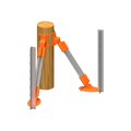 USA Grazing Systems LOCKJAWZ wood post corner brace kit with orange hardware and metal supports for fence stability.