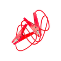 USA Grazing Systems red jumper lead with heavy-duty alligator clips for electric fence connections