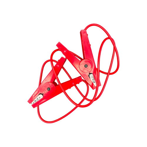 USA Grazing Systems red jumper lead with heavy-duty alligator clips for electric fence connections