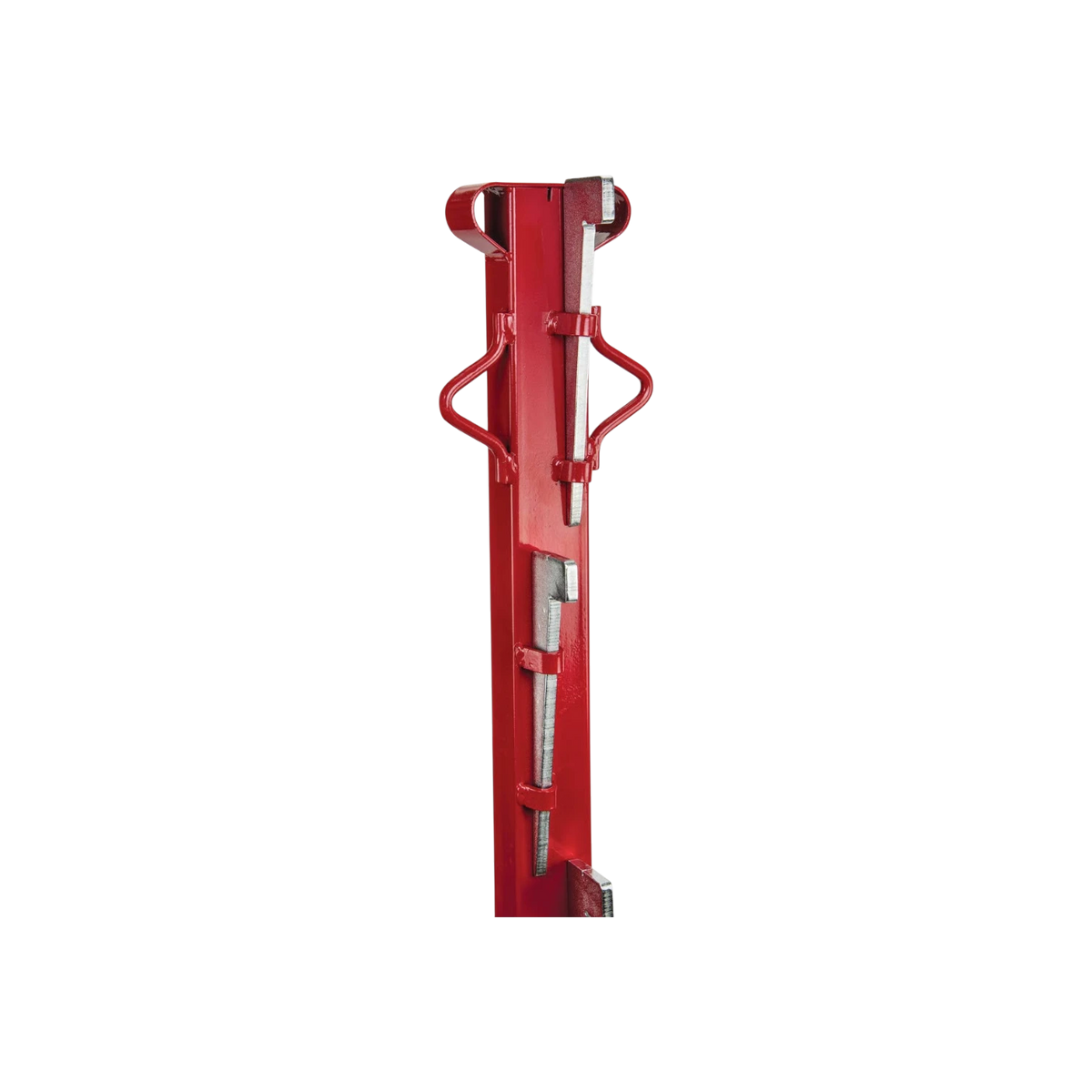 USA Grazing Systems Fencer's Choice red steel stretcher bar with staggered wedges for woven wire fence tensioning
