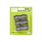 USA Grazing Systems 3-pack of metal two-bolt rope and braid clamps for electric fencing in retail packaging
