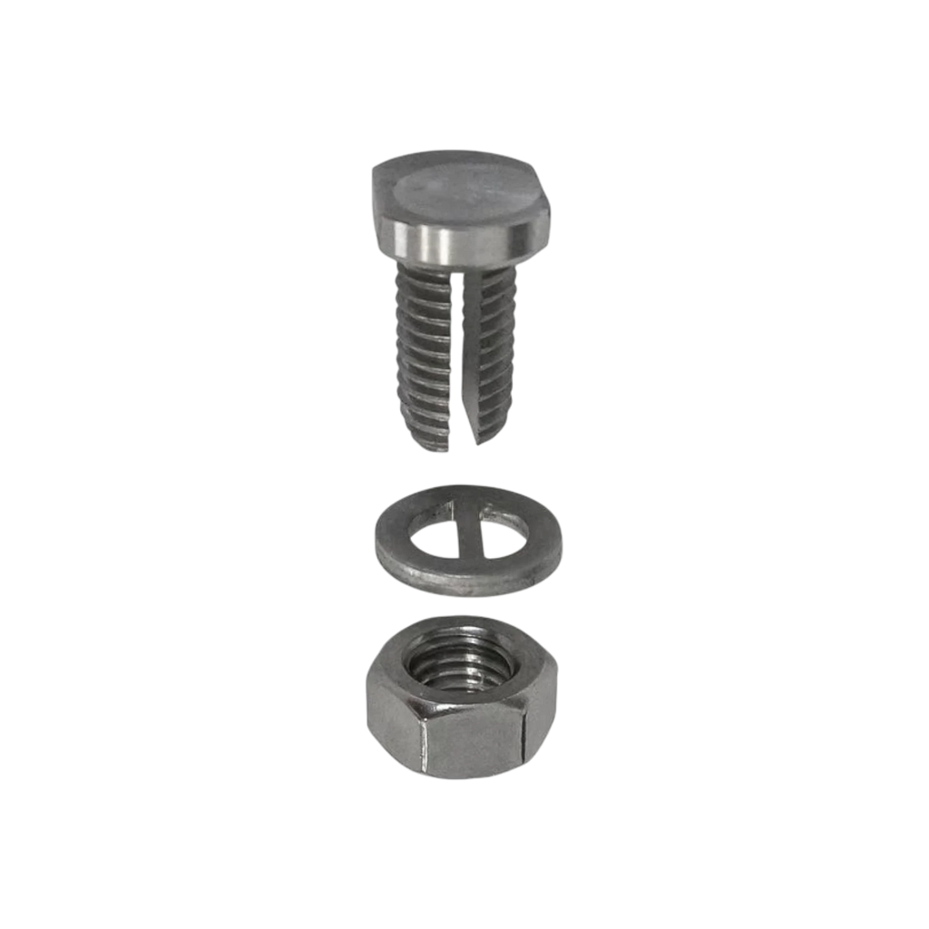 USA Grazing Systems stainless steel split bolt line tap for high-tensile electric fence wire connections.