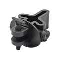 USA Grazing Systems Fencer's Choice black UV-stabilized plastic T-post pin-lock insulator with spark flange.